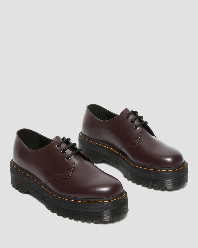 Men's Dr Martens 1461 Smooth Leather Platform Shoes Burgundy | AU 622GSO